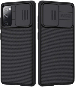 Луксозен твърд гръб със силиконова рамка Nillkin Cam Shield Pro за Samsung Galaxy S20 FE G780F черен